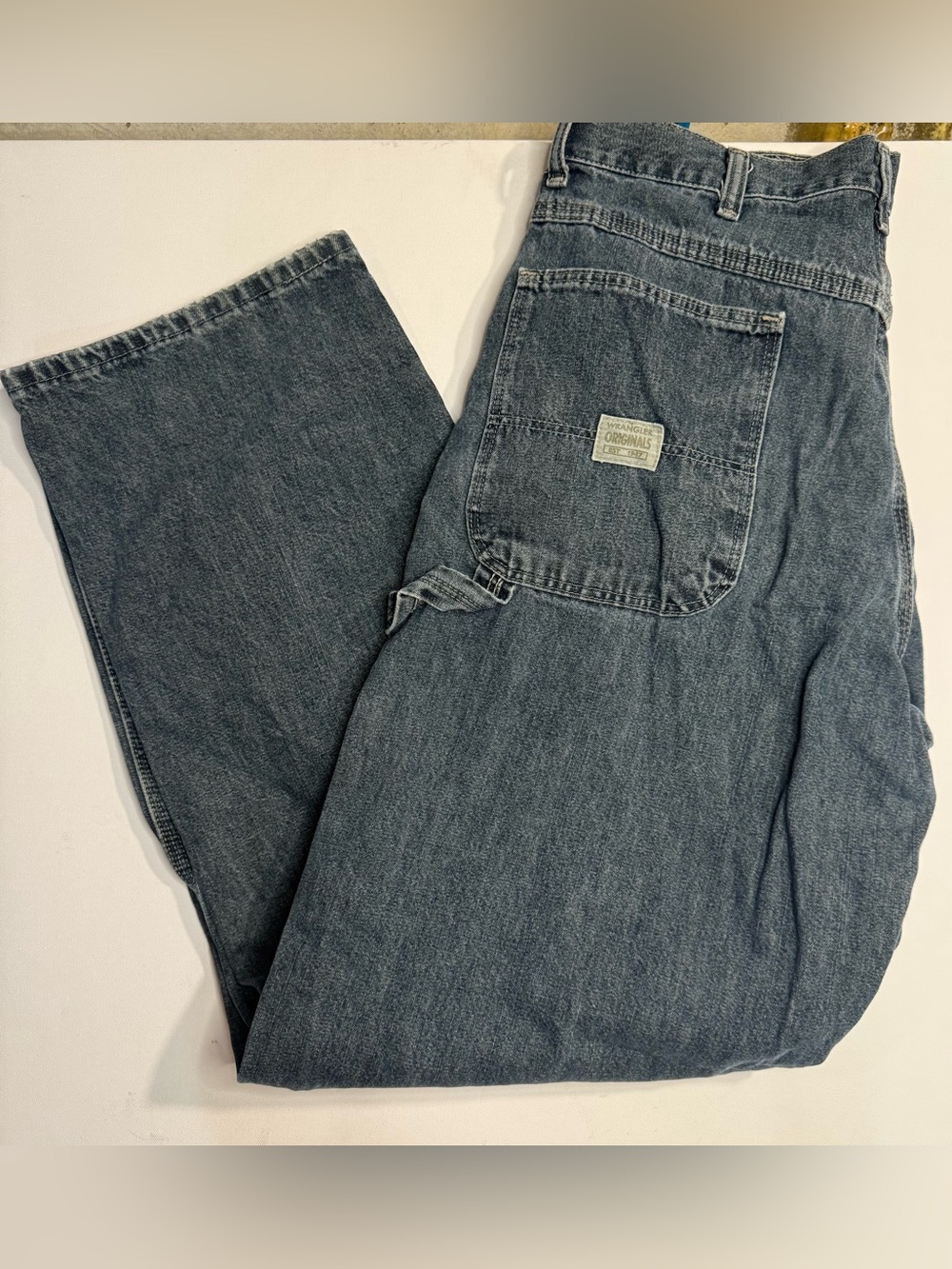 Vintage Wrangler Relaxed Fit Carpenter Jeans in Washed Blue